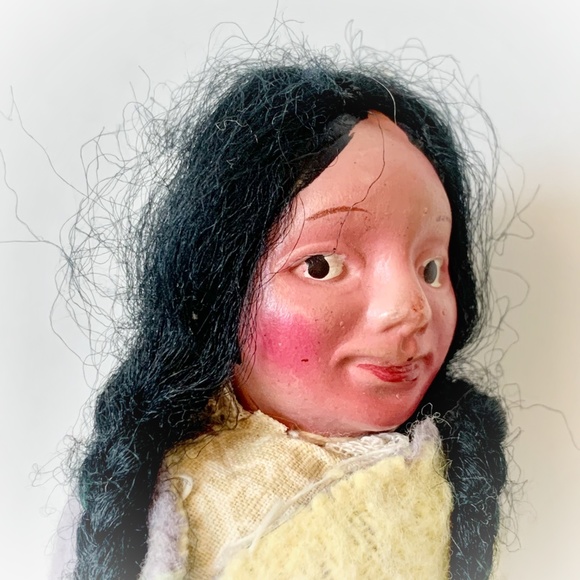 VTG Native American Indian Skookum Style Stuffed Blanket Wrap Doll - Picture 6 of 12